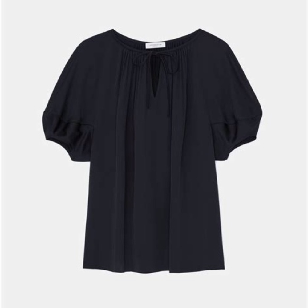 Lafayette 148 NY Pleat Neck Blouse